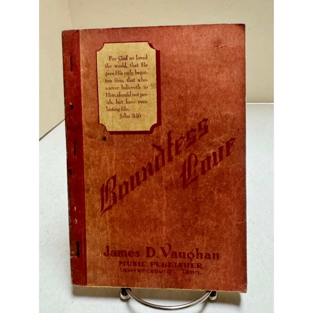 James D Vaughan “Boundless Love” Music Notebook (1944, Softcover)